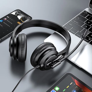 SPRISE ชุดหูฟังสเตอริโอหมุนหูฟังไมโครโฟน 3.5 มม./แจ็ค USB หูฟังหลายอุปกรณ์พร้อมแถบคาดศีรษะแบบปรับได้พร้อมไมโครโฟน