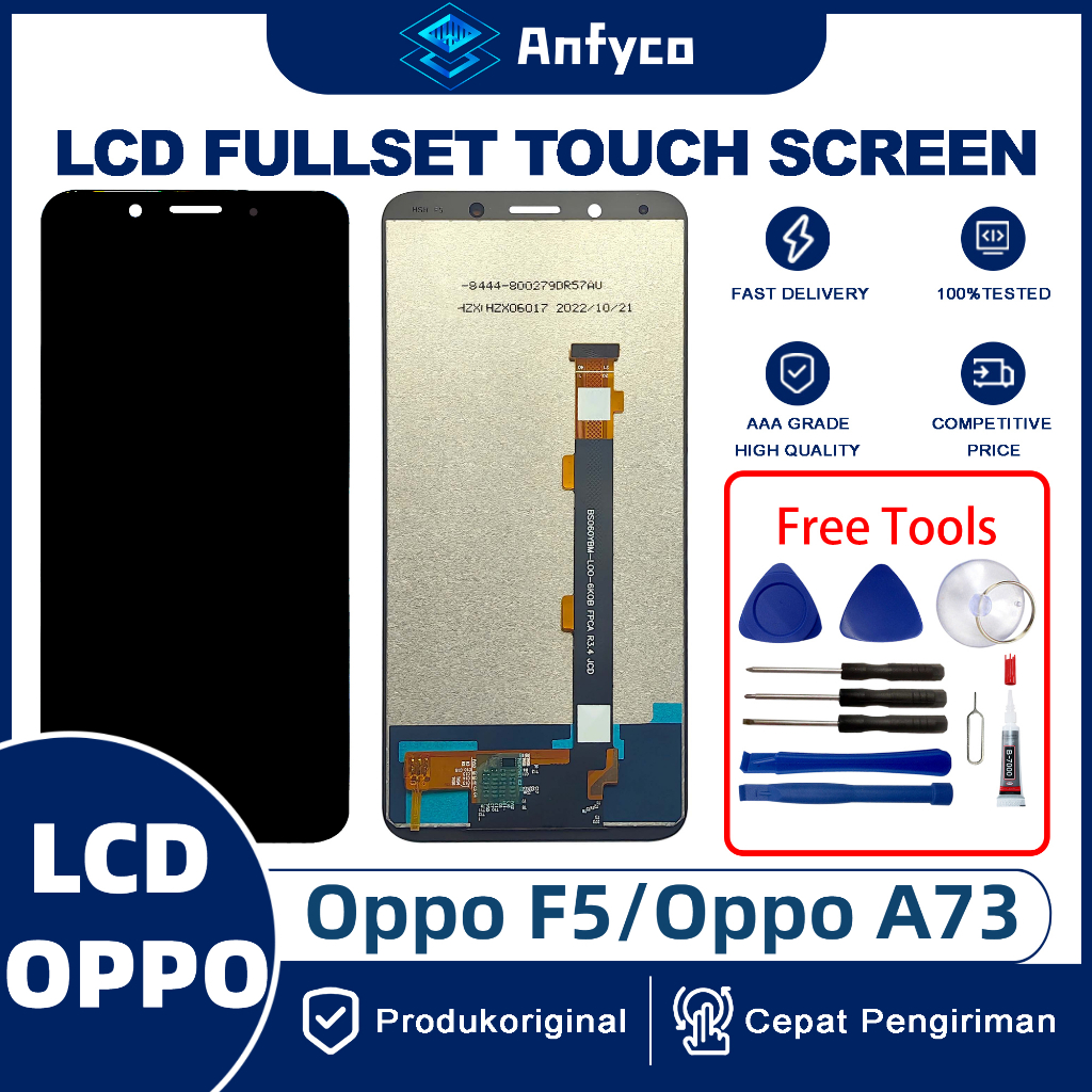 ชุดหน้าจอสัมผัส LCD พร้อมเครื่องมือซ่อมแซม สําหรับ OPPO F5 OPPO A73 OPPO F7 OPPO A3 Realme 1 OPPO F7 Youth