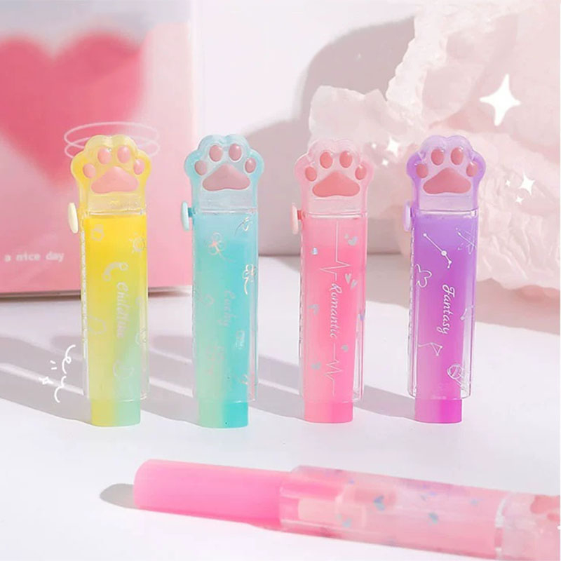 Leit Cute Gradient Color Eraser Push Pull Eraser Rubber Creative Eraser