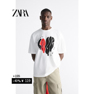 Zara ใหม่ ขายดี เสื้อยืดแขนสั้น ผ้าฝ้าย พิมพ์ลายหัวใจ สําหรับทุกเพศ