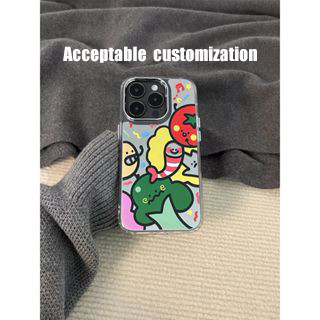 เคสโทรศัพท์มือถือแบบกระจก กันกระแทก ลายการ์ตูนผัก สลัดน่ารัก สําหรับ Apple 14promax xr xs 13 12 11