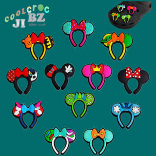 ตัวติดรองเท้า Crocs ลายการ์ตูนมิกกี้เมาส์ ดอกไม้ น่ารัก เครื่องประดับสําหรับเด็ก
