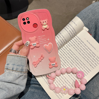 เคสโทรศัพท์มือถือแบบนิ่ม กันกระแทก ลายการ์ตูนหมีน่ารัก 3D พร้อมตุ๊กตา สําหรับ Realme C25 C21 C21Y C15 C12 C20 C11 2020 C11 2021 Realme 9 9i Realme 5 Oppo Reno5 Reno7 4G