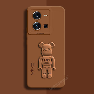 เคสโทรศัพท์มือถือนิ่ม ลายการ์ตูน พร้อมขาตั้ง สําหรับ VIVO Y75 Y55 Y35 Y16 Y02S 4G Y22 Y22S Y33S Y33T