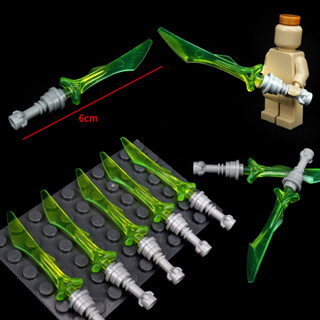 โมเดลฟิกเกอร์ รูปดาบนินจา ดาบ สีเขียวอ่อน MOC เข้ากันได้กับเลโก้