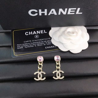 Chanel ต่างหู ประดับเพชร หรูหรา สําหรับผู้หญิง103203