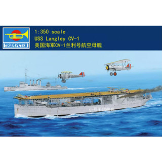 ชุดโมเดลทรัมเปเตอร์ 05631 1/350 USS Langley CV-1 พลาสติก TR05631