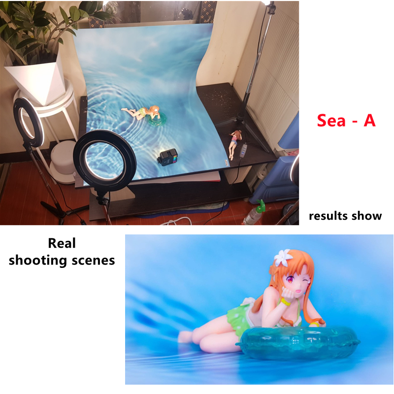 Selens ฉากถ่ายรูปสินค้าสี 2in1 สีพื้น ไม่มีลาย ขนาดใหญ่ 87x57 ซม. โปสเตอร์พื้นหลัง สีพื้น กันน้ำ พรอพถ่ายรูปสินค้า
