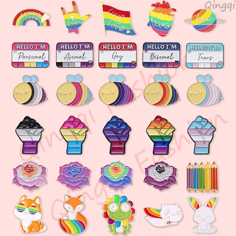 Lgbt เข็มกลัดเคลือบสีรุ้ง BI Pan Asexual Trans Lesbian เครื่องประดับ สําหรับเป็นของขวัญ