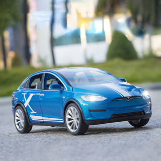 โมเดลรถยนต์ 1:24 Tesla Model X อัลลอย ของเล่นสําหรับเด็ก