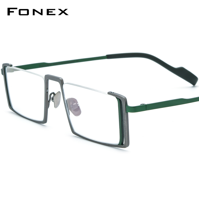 Fonex กรอบแว่นตาไทเทเนียม ทรงสี่เหลี่ยม สไตล์วินเทจ สําหรับผู้ชาย F85780
