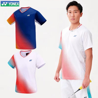 Yonex เสื้อกีฬาแบดมินตัน แขนสั้น แบบแห้งเร็ว สําหรับผู้หญิง และผู้ชาย