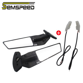 【SEMSPEED】กระจกมองหลังอลูมิเนียม Cnc พร้อมไฟเลี้ยว LED สําหรับ Suzuki GSX250R