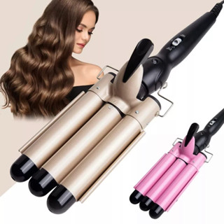 เครื่องดัดผมเหล็กแบน Triondas Curl Curler Triple Trainer 22 มม. - 25 มม. Curl Modeler เซรามิกคลื่นผมยาวและสั้น 200°C