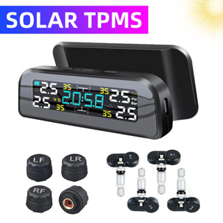 ระบบตรวจสอบความดันลมยางรถยนต์ แบบไร้สาย พลังงานแสงอาทิตย์ TPMS แบบสากล สําหรับรถยนต์