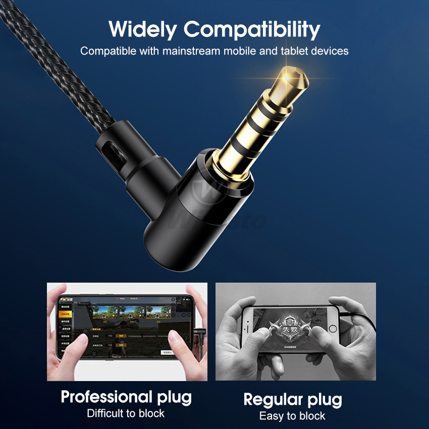Wiresto หูฟังอินเอียร์ แบบมีสาย ตัดเสียงรบกวน HIFI เสียงเบสหนัก ไมโครโฟนคู่ สตรีมมิ่ง คาราโอเกะ เล่นเกม