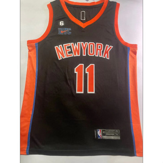 เสื้อกีฬาบาสเก็ตบอล ปักลาย New York Knicks 11 Jalen Brunson สีดํา สําหรับผู้ชาย 2023