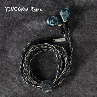 Yincrow Rhino หูฟังไดนามิก 3.5 4.4 มม. Type C HIFI หัวแบน 14.6 มม. MMCX IEM ถอดออกได้