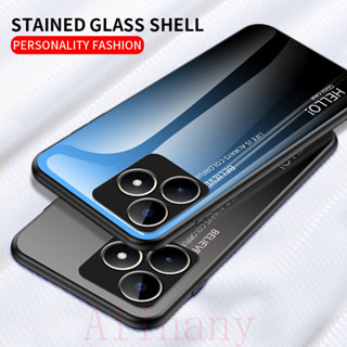 เคสแข็ง Realme C53 ฝาครอบกรณี Gradient Tempered Glass Casing Realme C53 C 53 เคสโทรศัพท์ Back Cover