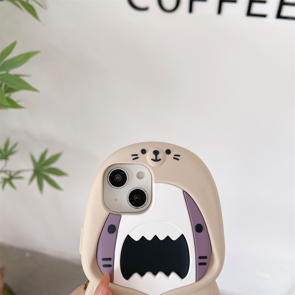 ซิลิโคน Shark เคส iPhone สําหรับ iPhone16 15 14ProMax 13 iPhone11 12 ProMax 14 เคส iPhone