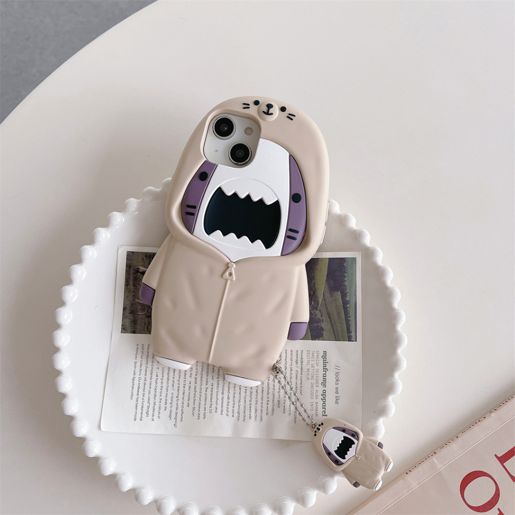 ซิลิโคน Shark เคส iPhone สําหรับ iPhone16 15 14ProMax 13 iPhone11 12 ProMax 14 เคส iPhone