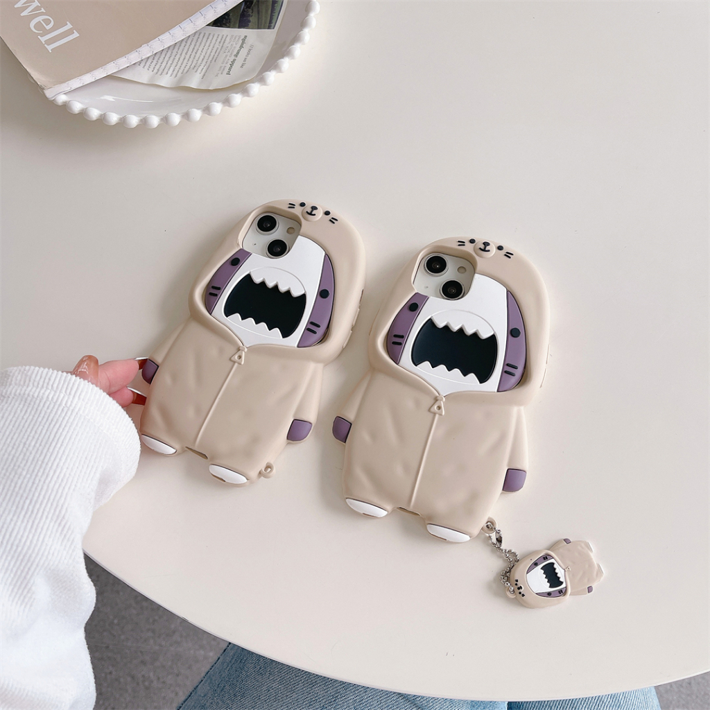 ซิลิโคน Shark เคส iPhone สําหรับ iPhone16 15 14ProMax 13 iPhone11 12 ProMax 14 เคส iPhone