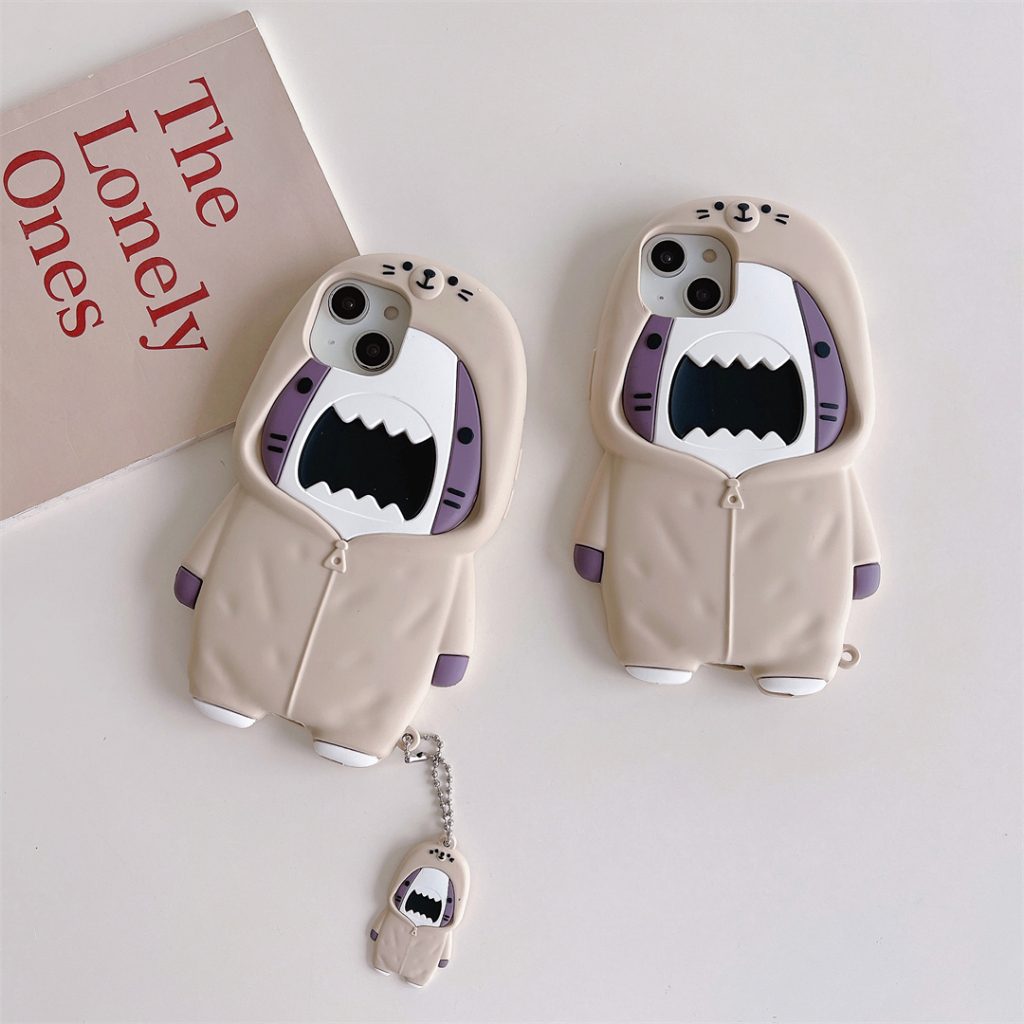 ซิลิโคน Shark เคส iPhone สําหรับ iPhone16 15 14ProMax 13 iPhone11 12 ProMax 14 เคส iPhone