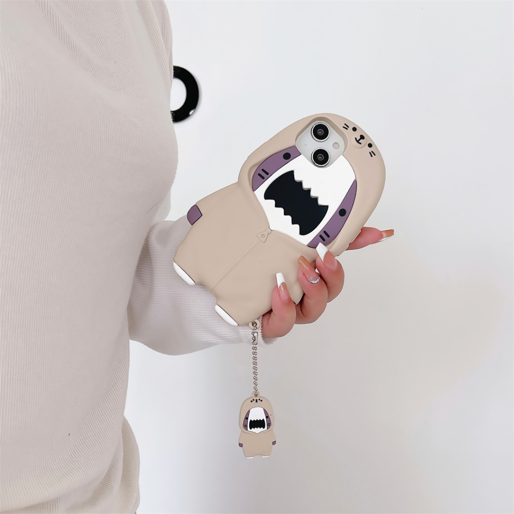 ซิลิโคน Shark เคส iPhone สําหรับ iPhone16 15 14ProMax 13 iPhone11 12 ProMax 14 เคส iPhone