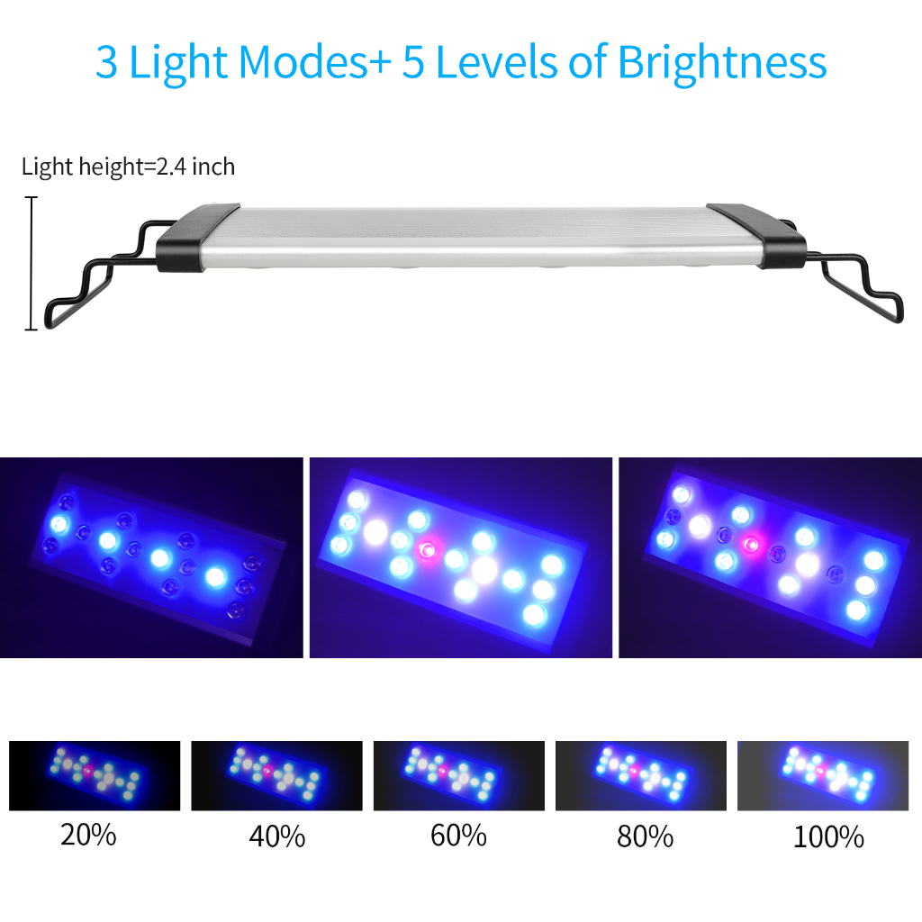 LED ไฟปะการัง ไฟเลี้ยงปะการัง ตู้ปลา เหมาะสำหรับเลี้ยงปลาทะเล ปะการัง ไฟตู้ปลา หรี่แสงได้ สองช่องทาง พร้อมตัวจับเวลา วงเล็บปรับได้ Coral Reef LED Aquarium Light Full Spectrum