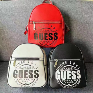 Guess ใหม่ กระเป๋าเป้สะพายหลัง ความจุเยอะ ลายตัวอักษร