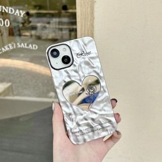 เคสโทรศัพท์มือถือกระจก ลายการ์ตูนหัวใจ สําหรับ iPhone 11 12 12pro 12promax 13 13pro 13promax 14 14pro 14promax