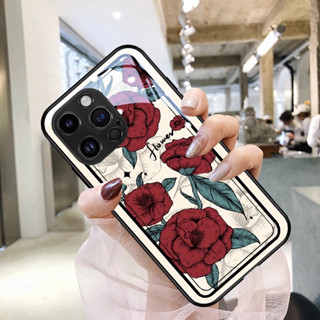 Zz เคสโทรศัพท์มือถือแบบแก้ว กันกระแทก ลายดอกกุหลาบ Crimson DIY สําหรับ huawei P30 P20 lite P10 plus P40 pro mate 20 pro 20X 10 pro 30