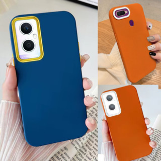 3 in 1 เคสโทรศัพท์มือถือ กันกระแทก สีฟ้า สําหรับ oppo reno 8 z 5g reno 7z 5g reno 8 5 a16 a16k F9 F11 A94 A93 A9 2020 A5 2020 A53 A52 A92 A3s A12e A5 A31A5s A12 a15 เคสสีส้ม