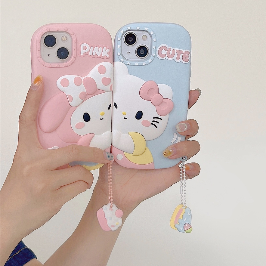 สําหรับIphone Case 17 Pro Max 16 Pro Max 15 Pro Max 14 Pro Max 13 Pro Maxสติกเกอร์สาวMelodyซิลิโคนนุ่มกรณี