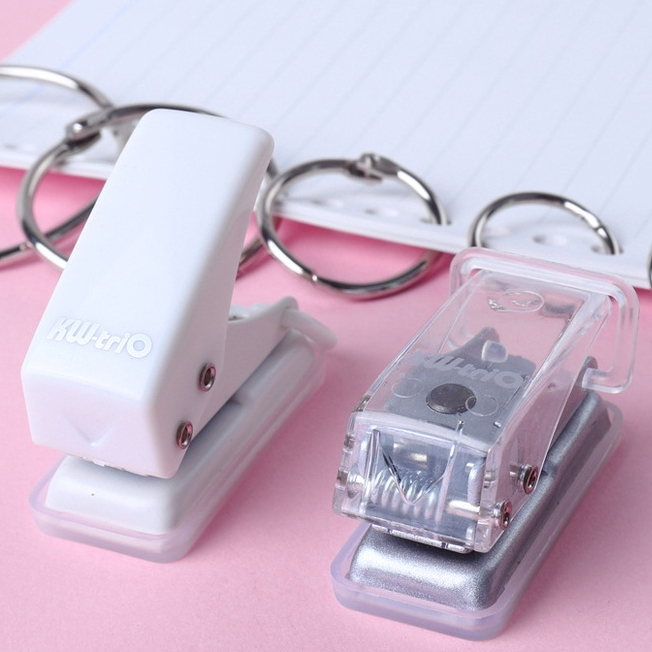 Kedeyou Mini Single Hole Punch Loose-leaf Punch Manual Punch Machine เครื่องเขียนนักเรียน DIY Loose-leaf Handbook Cover Photo Album Book Must get Handy Tool