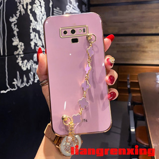 เคส SAMSUNG note 9 เคสโทรศัพท์มือถือ ซิลิโคนนิ่ม กันกระแทก พร้อมสายคล้องข้อมือ ลายใบโคลเวอร์สี่แฉก สําหรับ เคสซัมซุง note 9 GIRLS ZBSL01 น่ารัก ลายการ์ตูน กันกระแทก