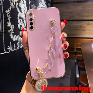 เคส realme 6 pro realme 6 เคสโทรศัพท์มือถือ ซิลิโคนนิ่ม กันกระแทก พร้อมสายคล้องข้อมือ ลายใบโคลเวอร์สี่แฉก สําหรับ เคสเรียวมี 6 pro realme 6 GIRLS ZBSL01 น่ารัก ลายการ์ตูน กันกระแทก