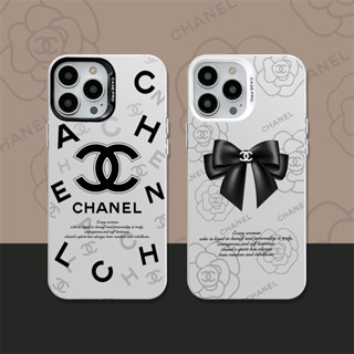 เคสโทรศัพท์มือถือแบบใส ชุบไฟฟ้า ลายแบรนด์ Chanel น่ารัก สีเงิน สําหรับ iPhone 13 Pro Max 11 12 13 14 Pro Max 14