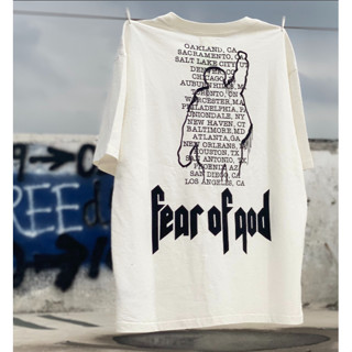 ❤❤  พร้อมส่ง ❤❤  เสื้อยืดแขนสั้น พิมพ์ลาย Fear of GOD 1o1 สีขาว สไตล์วินเทจ