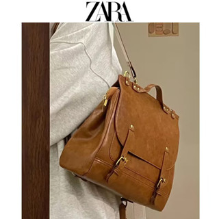 Zara กระเป๋าเป้สะพายหลัง กระเป๋านักเรียน แฟชั่นใหม่ สําหรับผู้หญิง