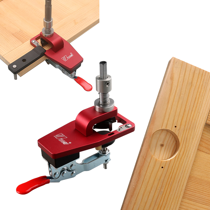 35mm Hinge Boring Jig Woodworking Hole Drilling Guide Locator with Fixture Aluminum Alloy Hole Opener Template Tools