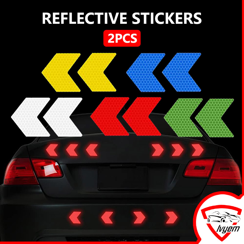 2PCS Universal Car รถจักรยานยนต์ Reflectorized สติกเกอร์ Auto Tail Bar กันชน Takeaway กล่องความปลอดภัยคําเตือน Decals
