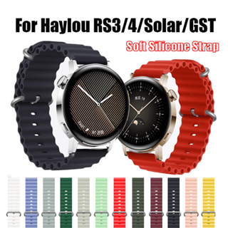 สายนาฬิกาข้อมือซิลิโคน 22 20 มม. สําหรับ Haylou RS4 Plus Solar LS09 GST GST Lite