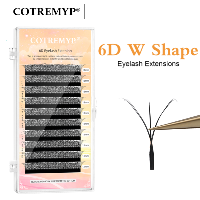Cotremyp W Shape ขนตาปลอม 6D หนาแน่น พรีเมี่ยม
