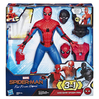 Spider-Man: Far from Home Deluxe 13-Inch-Scale Web Gear Action Figure with Sound FX, Suit Upgrades, and Web Blaster Accessory E3567 Spider-man: ฟิกเกอร์เกียร์เว็บ ดีลักซ์ 13 นิ้ว พร้อมเสียง FX อัพเกรด สําหรับบ้าน E3567