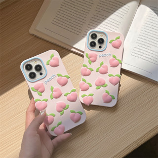 เคสโทรศัพท์มือถือ ยางซิลิโคนนิ่ม ลายการ์ตูนพีช สําหรับ iphone 14 13 12 11 pro max