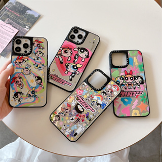 [Case Tify] เคสโทรศัพท์มือถือ PC แข็ง กันกระแทก ลายการ์ตูน The Powerpuff Girls พร้อมกระจก สําหรับ iPhone 14 Pro Max 13 Pro Max 12 Pro Max 11