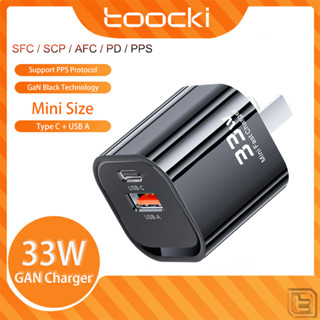 Toocki 33W GAN อะแดปเตอร์ชาร์จเร็ว Type C USB พอร์ตคู่ PD3.0 QC3.0 PPS สําหรับ Phon Tablet Laptop