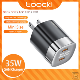 Toocki อะแดปเตอร์ชาร์จเร็ว 35W GAN Type C พอร์ต PD3.0 สําหรับโทรศัพท์มือถือ แท็บเล็ต แล็ปท็อป