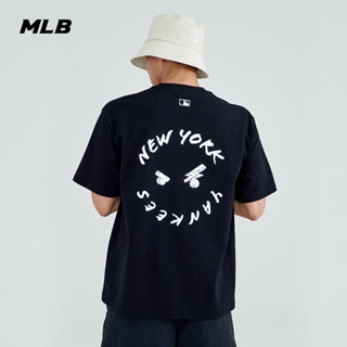 Mlb เสื้อยืดแขนสั้น คอกลม พิมพ์ลาย แฟชั่นคู่รัก สําหรับผู้ชาย และผู้หญิง TSEC6